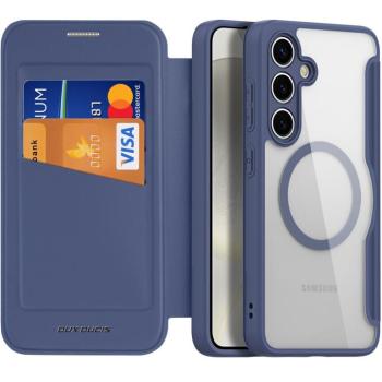 Samsung Galaxy A56 5G SM-A566B, Oldalra nyíló tok, stand, közepesen ütésálló, Magsafe kompatibilis, Dux Ducis Skin Pro Magsafe, sötétkék kép