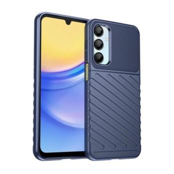 Samsung Galaxy A56 5G SM-A566B, Szilikon tok, közepesen ütésálló, domború csíkos minta, sötétkék kép