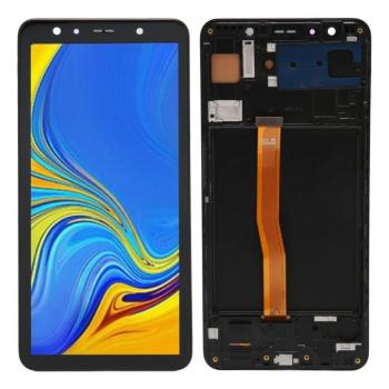 Samsung Galaxy A7 2018 LCD + érintőpanel kerettel, fekete, SM-A750, Incell kép
