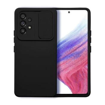 Samsung Galaxy F23 / M23 hátlap tok, TPU tok, kamera védővel, fekete, SM-F236, SM-M236, Slide kép