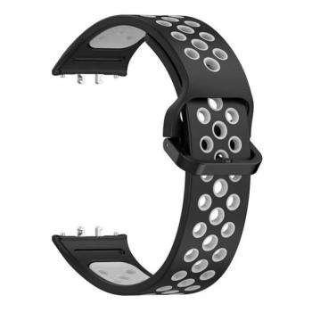 Samsung Galaxy Fit3 SM-R390, szilikon pótszíj, lyukacsos, légáteresztő, fekete/sötétszürke kép