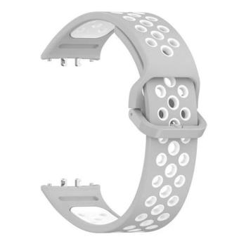 Samsung Galaxy Fit3 SM-R390, szilikon pótszíj, lyukacsos, légáteresztő, szürke/fehér kép
