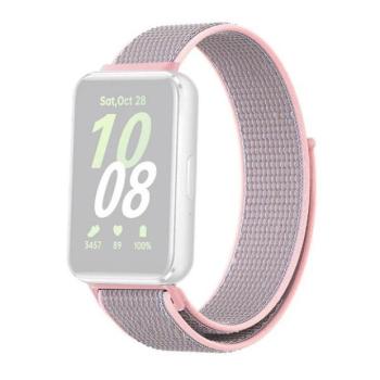 Samsung Galaxy Fit3 SM-R390, textíl pótszíj, nylon, tépőzáras, állítható, légáteresztő, rózsaszín kép