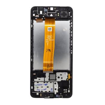 Samsung Galaxy M12 kompatibilis LCD modul kerettel, OEM jellegű, fekete kép