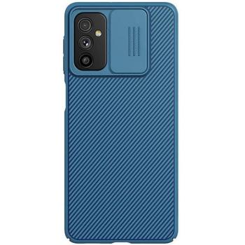 Samsung Galaxy M52 5G SM-M526B, Műanyag hátlap védőtok, közepesen ütésálló, kamera védelem, csíkos minta, Nillkin CamShield, sötétkék kép