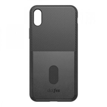 Samsung Galaxy S10 hátlap tok, műanyag tok, bankkártya tartós, carbon prémium, fekete, SM-G977, Dotfes G02 kép