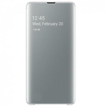Samsung Galaxy S10e SM-G970, Oldalra nyíló tok, hívás mutatóval, Clear View Cover, fehér, gyári kép
