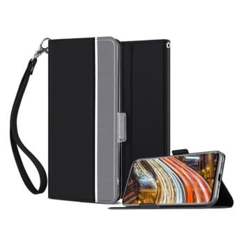 Samsung Galaxy S20 / S20 5G SM-G980 / G981, Oldalra nyíló tok, bőrhatású, stand, csuklópánt, fekete kép