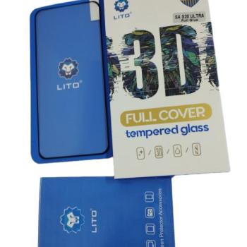 Samsung Galaxy S20 Ultra előlapi üvegfólia, edzett, hajlított, fekete keret, 9H, 0.26mm, 3D Full Glue, SM-G988, Lito kép