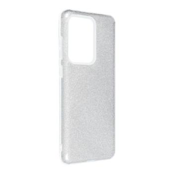 Samsung Galaxy S20 Ultra szilikon tok, csillámos, hátlap tok, ezüst, SM-G988, Shining kép