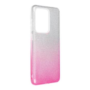 Samsung Galaxy S20 Ultra szilikon tok, csillámos, hátlap tok, pink-ezüst, SM-G988, Shining kép