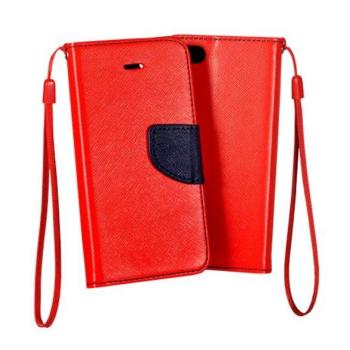 Samsung Galaxy S20 Ultra telefon tok, könyvtok, oldalra nyíló tok, mágnesesen záródó, piros-sötétkék, SM-G988, Fancy kép