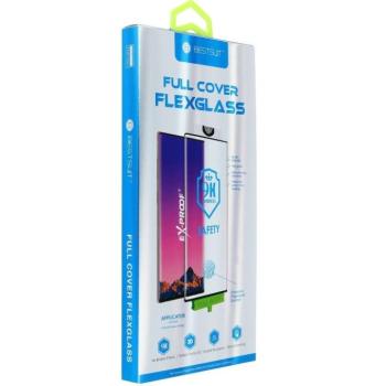Samsung Galaxy S21 FE 5G SM-G990, Kijelzővédő fólia, ütésálló fólia, Tempered Glass (edzett üveg), ujjlenyomat támogatás, 5D, Full Cover, Nano Flexi Glass, fekete kép