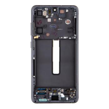 Samsung Galaxy S21 FE kompatibilis LCD modul kerettel, OEM jellegű, szürke kép