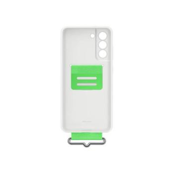 Samsung Galaxy S21 FE Silicone Cover with Strap, gyári szilikon tok szíjjal, fehér, EF-GG990TW kép