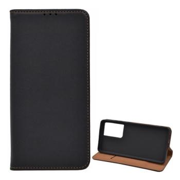 Samsung Galaxy S21 Ultra 5G SM-G998, Oldalra nyíló tok, valódi bőrtok, stand, hasított bőr jellegű, fekete kép