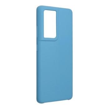 Samsung Galaxy S21 Ultra szilikon tok, matt, velúr belső, kék, SM-G998, Forcell Silicone kép