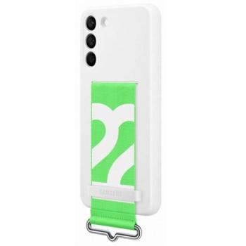 Samsung Galaxy S22+ Silicone Cover with Strap, gyári szilikon tok szíjjal, fehér, EF-GS906TW kép