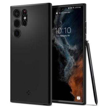 Samsung Galaxy S22 Ultra 5G SM-S908, Műanyag hátlap védőtok, Spigen Thin Fit, fekete kép