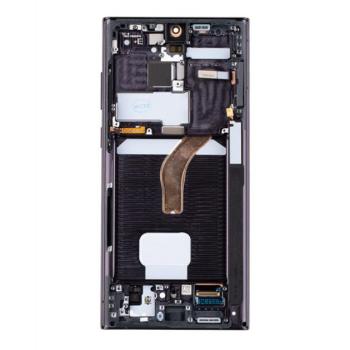 Samsung Galaxy S22 Ultra kompatibilis LCD kijelző + érintő, kerettel, fekete SM-S908B kép