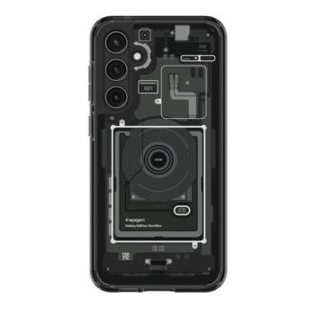 Samsung Galaxy S23 FE SM-S711, Műanyag hátlap védőtok + szilikon keret, Telefon belső minta, Spigen Ultra Hybrid Zero One, átlátszó/füst kép