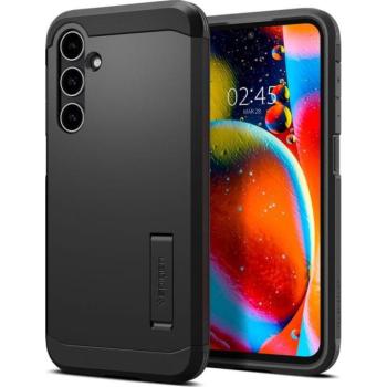 Samsung Galaxy S23 FE SM-S711, Szilikon tok + műanyag hátlap, kitámasztóval, Spigen Tough Armor, fekete kép