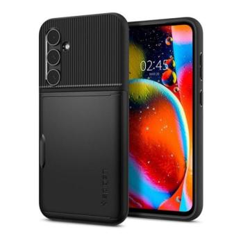 Samsung Galaxy S23 FE SM-S711, Szilikon tok, műanyag hátlappal, Spigen Slim Armor CS, fekete kép