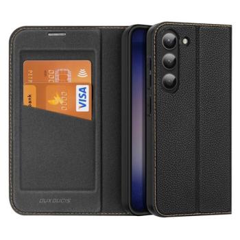 Samsung Galaxy S23 Plus SM-S916, Oldalra nyíló tok, stand, közepesen ütésálló, Dux Ducis Skin X2, fekete kép