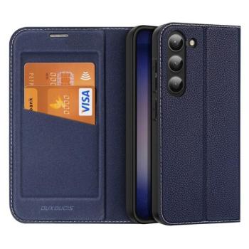 Samsung Galaxy S23 Plus SM-S916, Oldalra nyíló tok, stand, közepesen ütésálló, Dux Ducis Skin X2, sötétkék kép