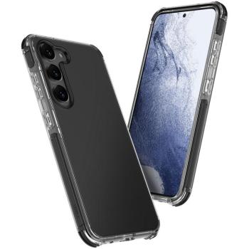Samsung Galaxy S23 Plus SM-S916, Szilikon keret + műanyag hátlap, közepesen ütésálló, légpárnás sarok, Uniq Combat, átlátszó/fekete kép