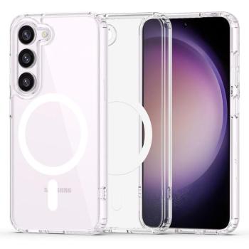 Samsung Galaxy S23 SM-S911, Műanyag hátlap védőtok + szilikon keret, Magsafe töltővel kompatibilis, FlexAir Hybrid Magsafe, átlátszó kép