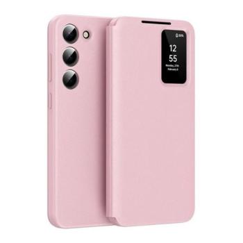 Samsung Galaxy S23 SM-S911, Oldalra nyíló tok, hívás mutatóval, kártyatartóval, Smart View Cover, rózsaszín kép