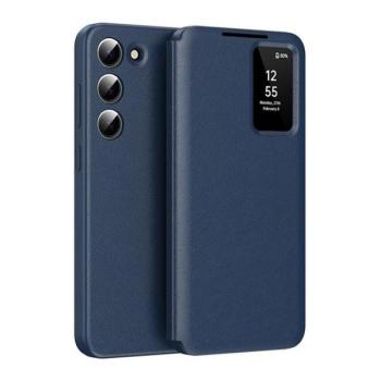 Samsung Galaxy S23 SM-S911, Oldalra nyíló tok, hívás mutatóval, kártyatartóval, Smart View Cover, sötétkék kép