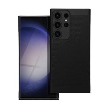 Samsung Galaxy S23 Ultra SM-S918, Műanyag hátlap védőtok, légáteresztő, lyukacsos minta, Breezy, fekete kép
