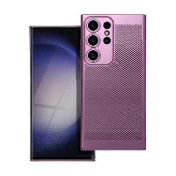 Samsung Galaxy S23 Ultra SM-S918, Műanyag hátlap védőtok, légáteresztő, lyukacsos minta, Breezy, lila kép