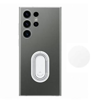 Samsung Galaxy S23 Ultra SM-S918, Műanyag hátlap védőtok, ultravékony, telefontartó gyűrű, Clear Gadget, átlátszó, gyári kép