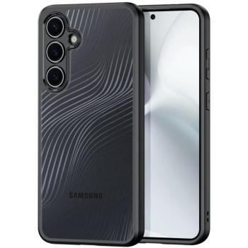 Samsung Galaxy S24 FE SM-S721, Műanyag hátlap védőtok + szilikon keret, hullám minta, Dux Ducis Aimo, áttetsző/fekete kép