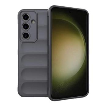 Samsung Galaxy S24 FE SM-S721, Szilikon tok, közepesen ütésálló, 3D minta, sötétszürke kép