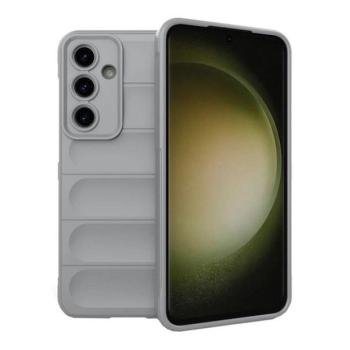 Samsung Galaxy S24 FE SM-S721, Szilikon tok, közepesen ütésálló, 3D minta, világosszürke kép