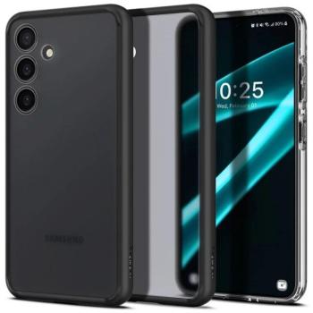 Samsung Galaxy S24 Plus SM-S926, Műanyag hátlap védőtok + szilikon keret, Spigen Ultra Hybrid Matte, áttetsző/fekete kép