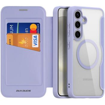 Samsung Galaxy S24 Plus SM-S926, Oldalra nyíló tok, stand, közepesen ütésálló, Magsafe kompatibilis, Dux Ducis Skin Pro Magsafe, lila kép