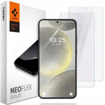 Samsung Galaxy S24 SM-S921, Kijelzővédő fólia (az íves részre is!), Spigen Neo Flex Solid, Clear Prémium, 2 db / csomag kép
