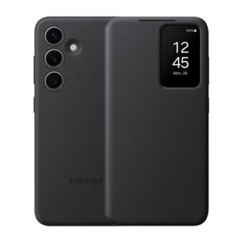 Samsung Galaxy S24 SM-S921, Oldalra nyíló tok, hívás mutatóval, kártyatartóval, Smart View Wallet, fekete, gyári kép
