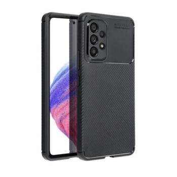 Samsung Galaxy S24 SM-S921, Szilikon tok, közepesen ütésálló, légpárnás sarok, karbon minta, fekete kép