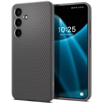 Samsung Galaxy S24 SM-S921, Szilikon tok, Spigen Liquid Air, háromszög minta, sötétszürke kép