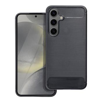 Samsung Galaxy S24 szilikon tok, fekete, SM-S921, Carbon fiber kép