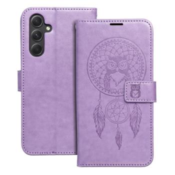 Samsung Galaxy S24 telefon tok, könyvtok, oldalra nyíló tok, mágnesesen záródó, lila, dreamcatcher, SM-S921, Forcell Mezzo kép