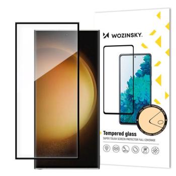 Samsung Galaxy S24 Ultra karcálló edzett üveg hajlított fekete keretes Tempered Glass kijelzőfólia kijelzővédő fólia kijelző védőfólia edzett SM-S928 kép