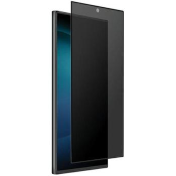 Samsung Galaxy S24 Ultra SM-S928, Kijelzővédő fólia, ütésálló fólia (az íves részre is!), Tempered Glass (edzett üveg), Uniq Optix Privacy, fekete kép