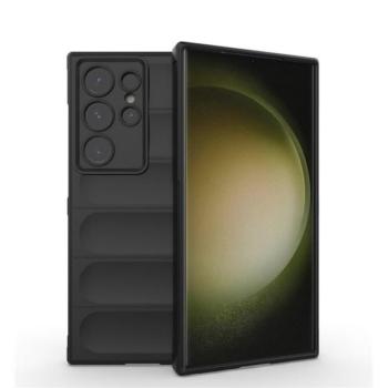 Samsung Galaxy S24 Ultra SM-S928, Szilikon tok, közepesen ütésálló, 3D minta, fekete kép